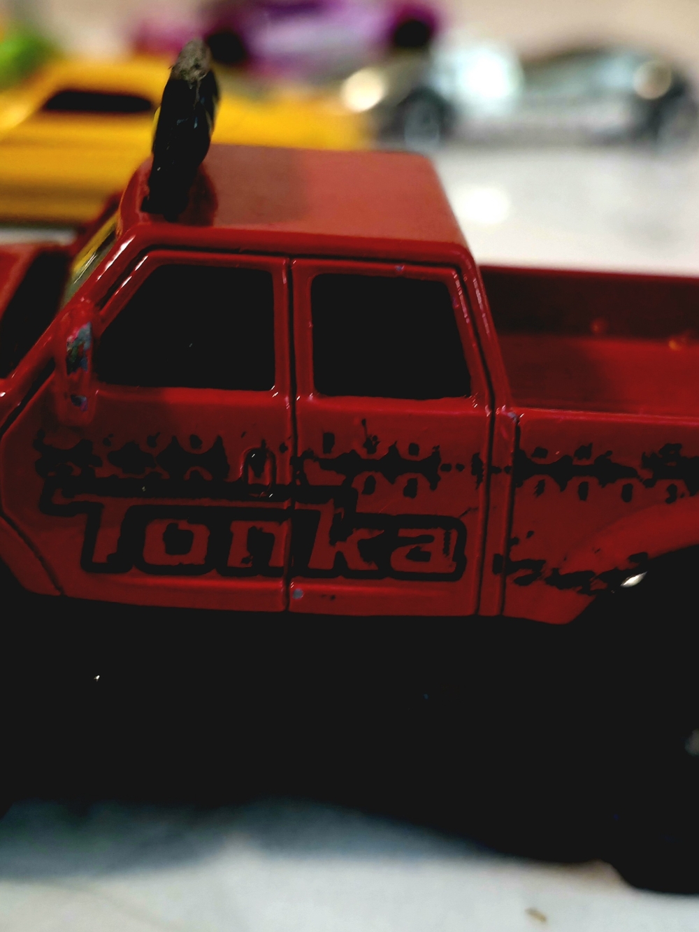 Tonka Red Pickup Truck Toy with Black Accents